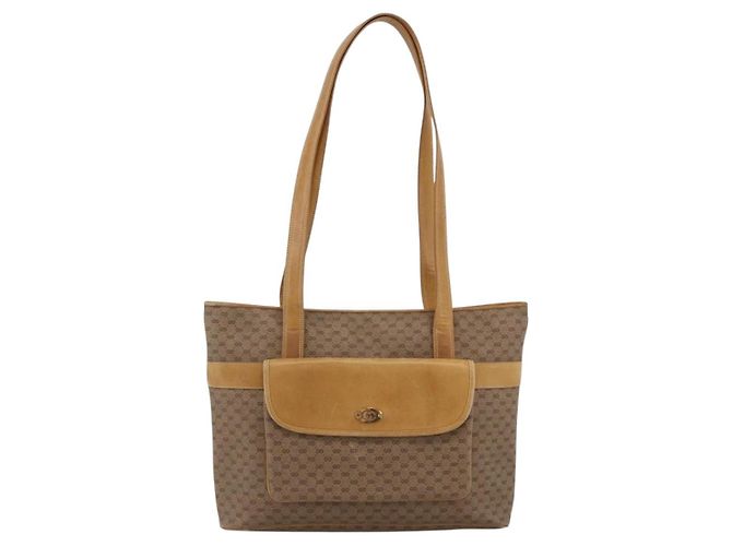 GUCCI Micro GG Supreme Tote Bag PVC Beige Gold Auth ki6597 Golden - view 13