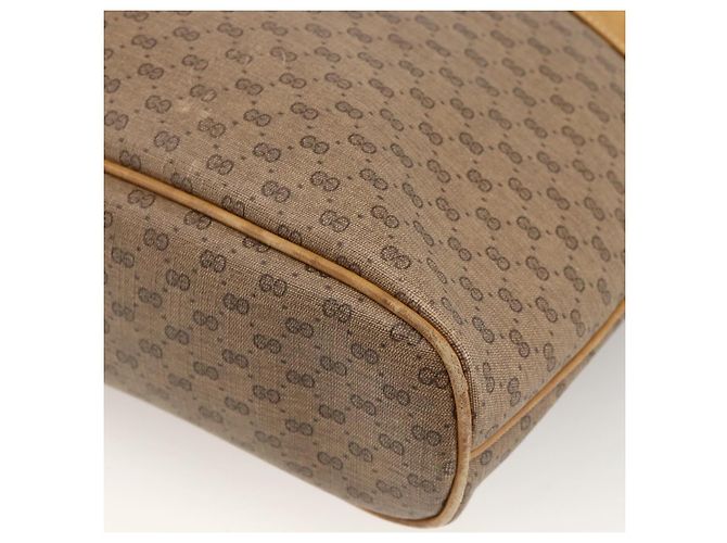 GUCCI Micro GG Supreme Tote Bag PVC Beige Gold Auth ki6597 Golden - view 15