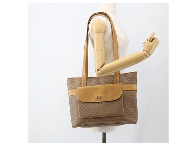 GUCCI Micro GG Supreme Tote Bag PVC Beige Gold Auth ki6597 Golden - view 23