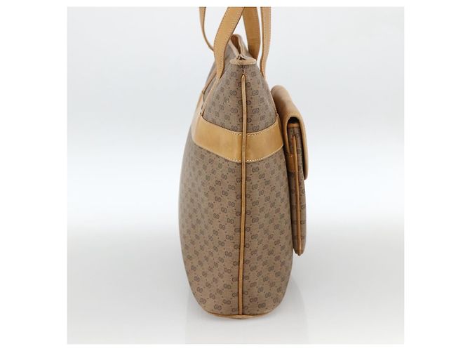 GUCCI Micro GG Supreme Tote Bag PVC Beige Gold Auth ki6597 Golden - view 3