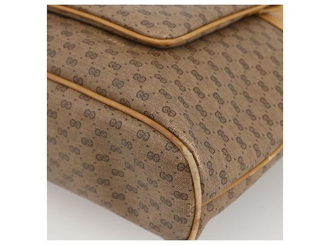 GUCCI Micro GG Supreme Tote Bag PVC Beige Gold Auth ki6597 Golden - view 9