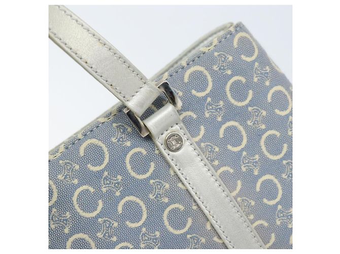 Céline CELINE C Macadam Canvas Handtasche Hellblau Silber Auth BA11640 - Ansicht 10