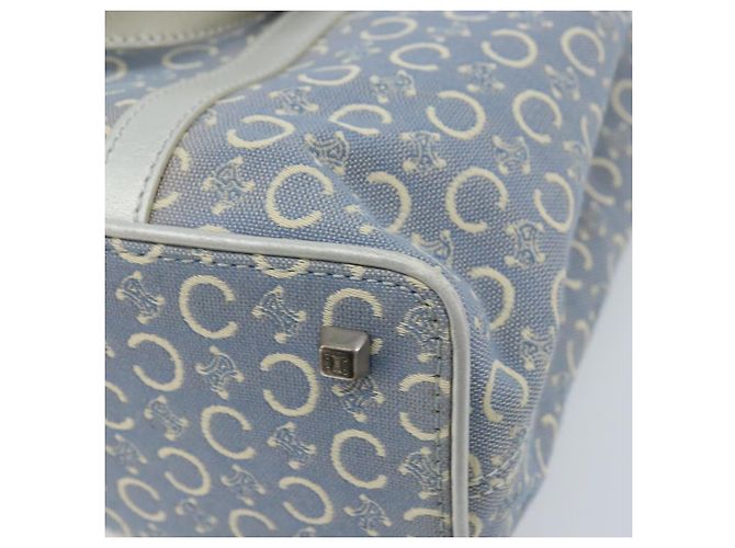 Céline CELINE C Macadam Canvas Handtasche Hellblau Silber Auth BA11640 - Ansicht 15