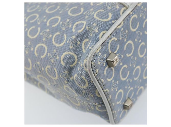 Céline CELINE C Macadam Canvas Handtasche Hellblau Silber Auth BA11640 - Ansicht 16