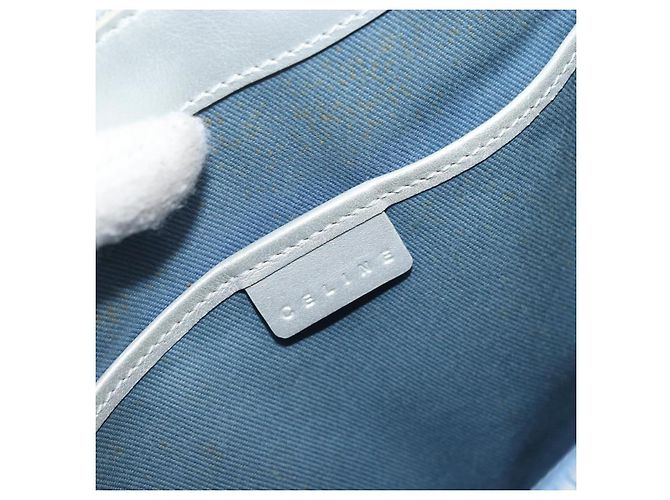 Céline CELINE C Macadam Canvas Handtasche Hellblau Silber Auth BA11640 - Ansicht 17