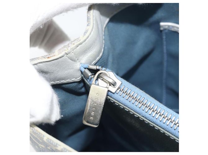Céline CELINE C Macadam Canvas Handtasche Hellblau Silber Auth BA11640 - Ansicht 20