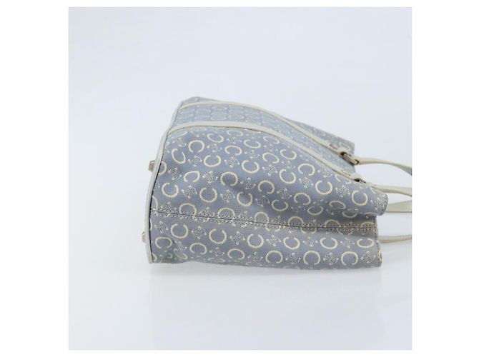 Céline CELINE C Macadam Canvas Handtasche Hellblau Silber Auth BA11640 - Ansicht 3