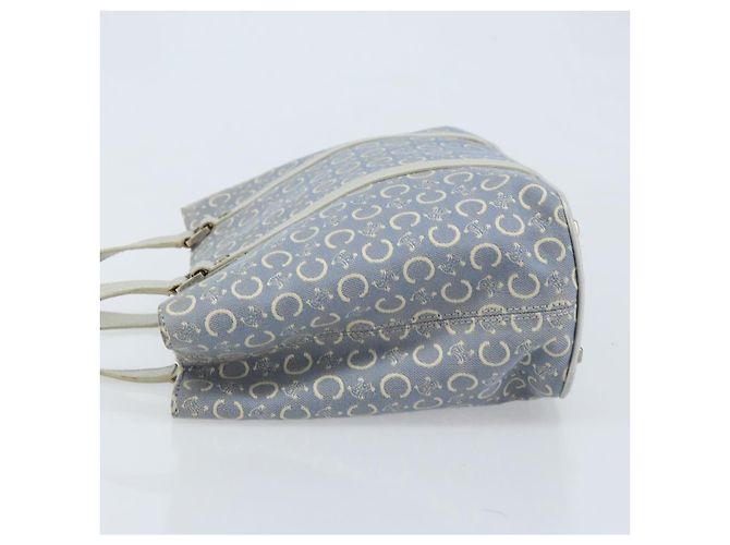Céline CELINE C Macadam Canvas Handtasche Hellblau Silber Auth BA11640 - Ansicht 4