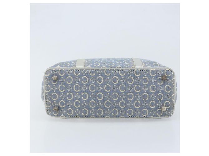 Céline CELINE C Macadam Canvas Handtasche Hellblau Silber Auth BA11640 - Ansicht 5
