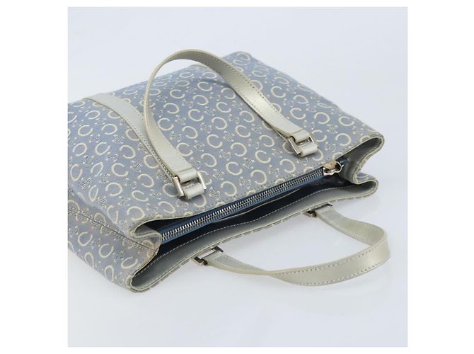 Céline CELINE C Macadam Canvas Handtasche Hellblau Silber Auth BA11640 - Ansicht 6