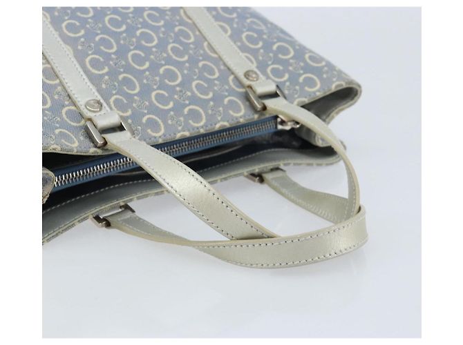 Céline CELINE C Macadam Canvas Handtasche Hellblau Silber Auth BA11640 - Ansicht 7