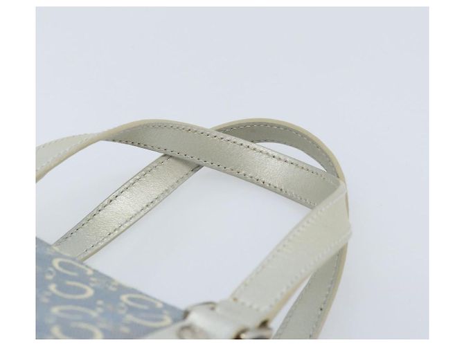 Céline CELINE C Macadam Canvas Handtasche Hellblau Silber Auth BA11640 - Ansicht 8