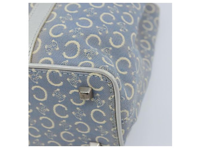Céline CELINE C Macadam Canvas Handtasche Hellblau Silber Auth BA11640 - Ansicht 9