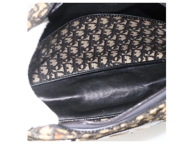 Christian Dior Trotter Canvas Handtasche Marinegold Auth BAZ596 Golden Marineblau - Ansicht 12