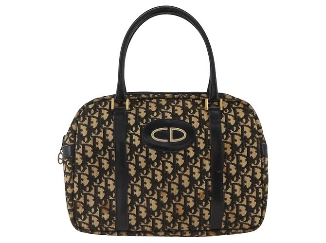 Christian Dior Trotter Canvas Handtasche Marinegold Auth BAZ596 Golden Marineblau - Ansicht 13