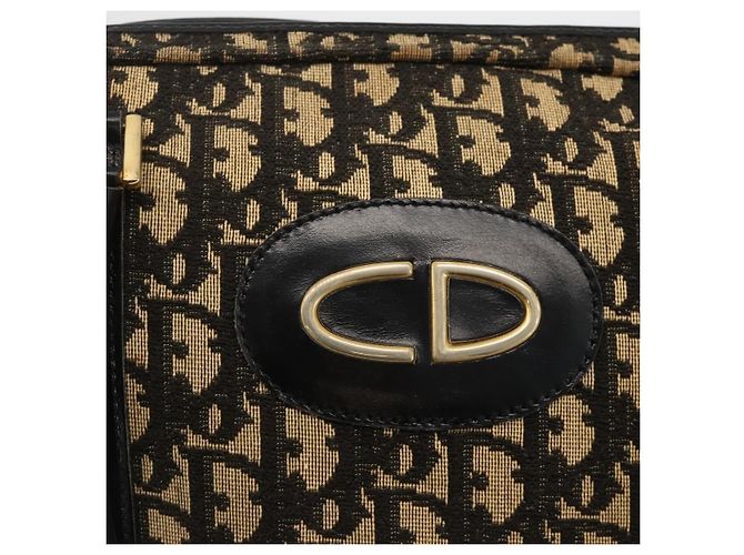 Christian Dior Trotter Canvas Handtasche Marinegold Auth BAZ596 Golden Marineblau - Ansicht 17