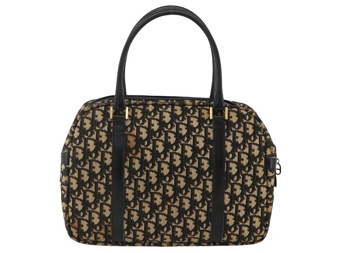 Christian Dior Trotter Canvas Handtasche Marinegold Auth BAZ596 Golden Marineblau - Ansicht 2