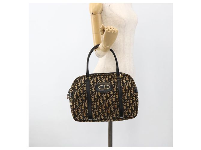 Christian Dior Trotter Canvas Handtasche Marinegold Auth BAZ596 Golden Marineblau - Ansicht 21