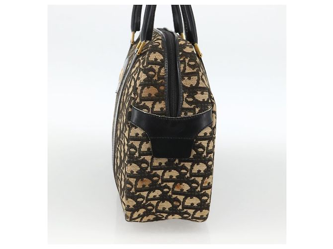 Christian Dior Trotter Canvas Handtasche Marinegold Auth BAZ596 Golden Marineblau - Ansicht 4