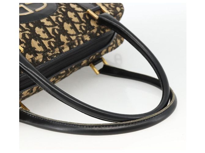 Christian Dior Trotter Canvas Handtasche Marinegold Auth BAZ596 Golden Marineblau - Ansicht 7