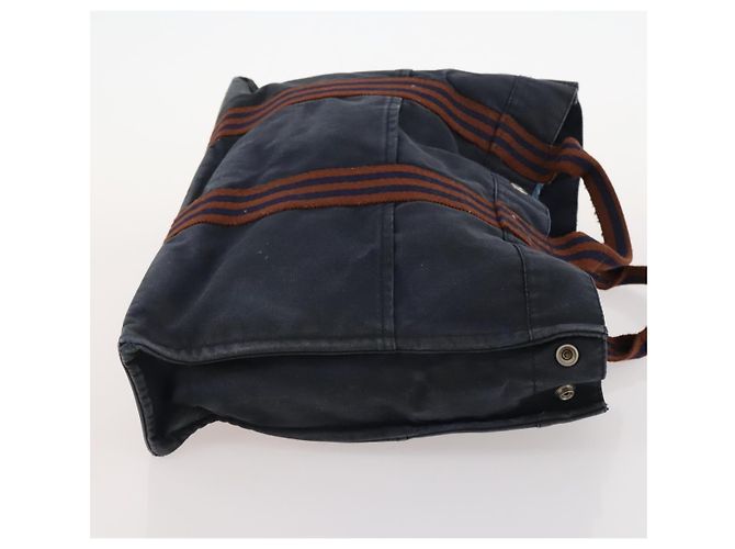 Hermès Borsa Tote HERMES in tela 2 pezzi Grigio Navy Auth bs33837 Marrone Blu navy - vista 12