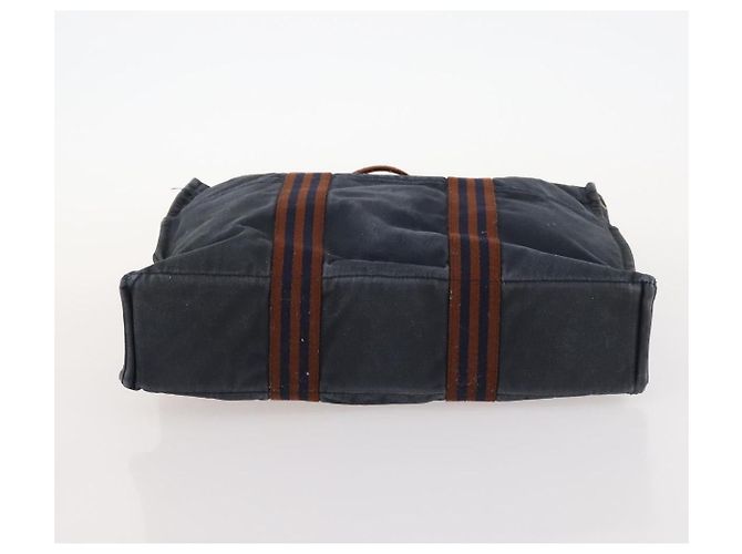 Hermès Borsa Tote HERMES in tela 2 pezzi Grigio Navy Auth bs33837 Marrone Blu navy - vista 15