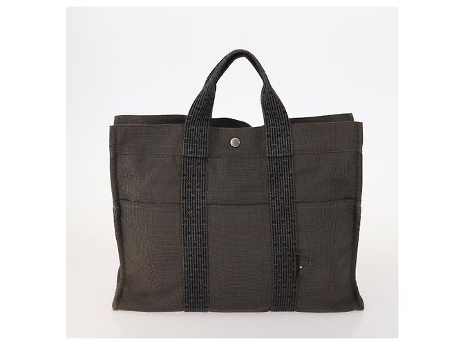 Hermès Borsa Tote HERMES in tela 2 pezzi Grigio Navy Auth bs33837 Marrone Blu navy - vista 2