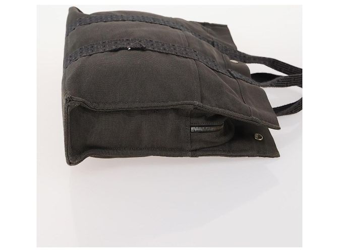 Hermès Borsa Tote HERMES in tela 2 pezzi Grigio Navy Auth bs33837 Marrone Blu navy - vista 4