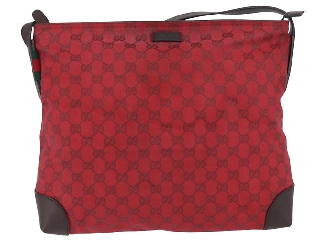 Borsa a Spalla GG Canvas Gucci Oro Rosso 308930 Auth ka3313 D'oro - vista 13