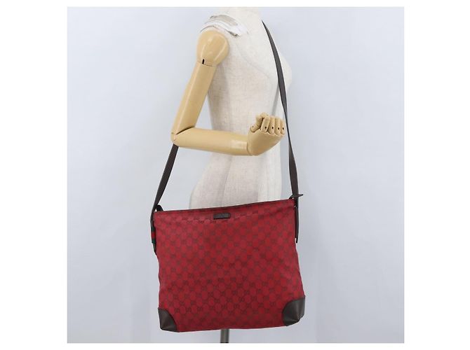 Borsa a Spalla GG Canvas Gucci Oro Rosso 308930 Auth ka3313 D'oro - vista 24