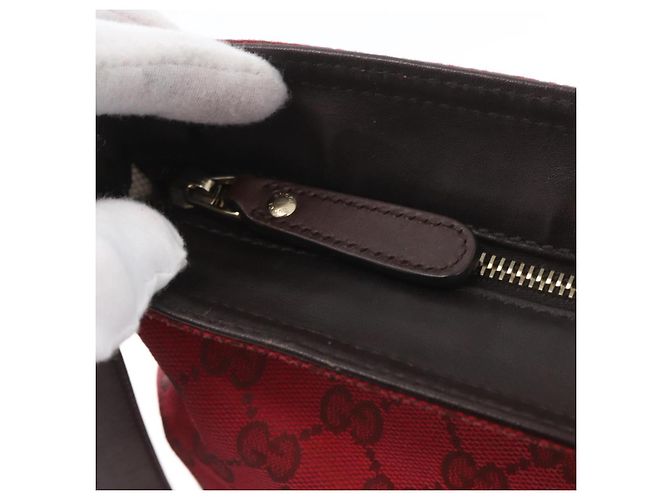 Borsa a Spalla GG Canvas Gucci Oro Rosso 308930 Auth ka3313 D'oro - vista 9