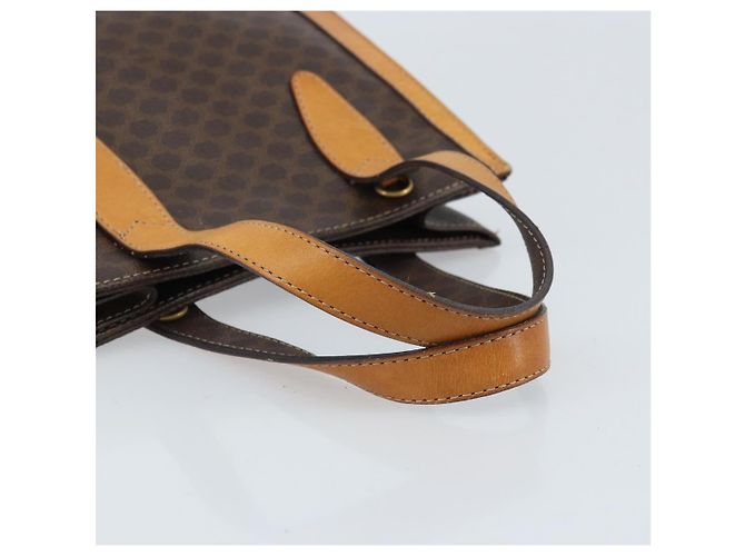 Céline Bolso de mano de lona Macadam CELINE en cuero PVC marrón dorado Auth BSZ508 Castaño - vista 7