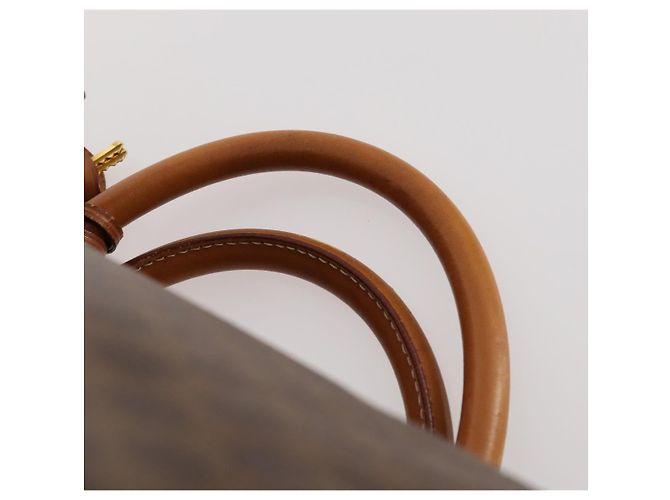 Céline Borsa Boston in tela Macadam CELINE in pelle PVC marrone e oro Auth mr2062 D'oro - vista 14