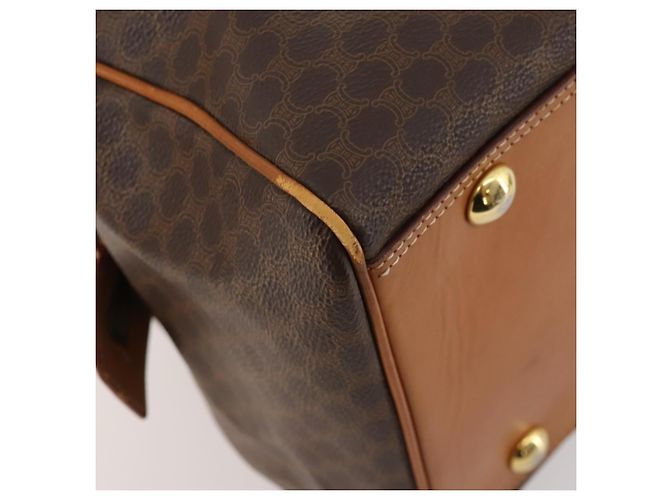 Céline Borsa Boston in tela Macadam CELINE in pelle PVC marrone e oro Auth mr2062 D'oro - vista 15