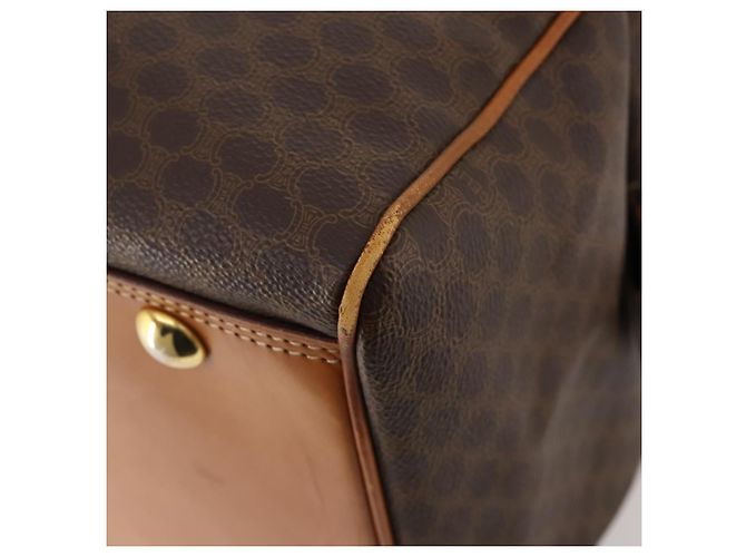 Céline Borsa Boston in tela Macadam CELINE in pelle PVC marrone e oro Auth mr2062 D'oro - vista 16