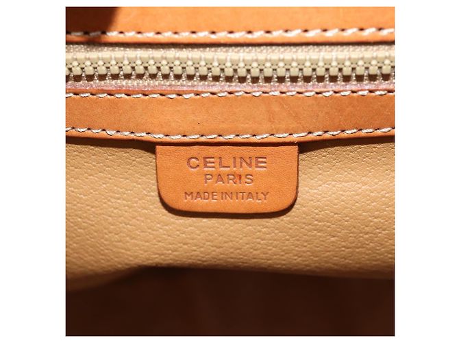 Céline Borsa Boston in tela Macadam CELINE in pelle PVC marrone e oro Auth mr2062 D'oro - vista 20
