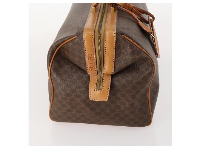 Céline Borsa Boston in tela Macadam CELINE in pelle PVC marrone e oro Auth mr2062 D'oro - vista 4