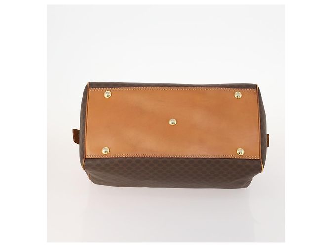 Céline Borsa Boston in tela Macadam CELINE in pelle PVC marrone e oro Auth mr2062 D'oro - vista 5
