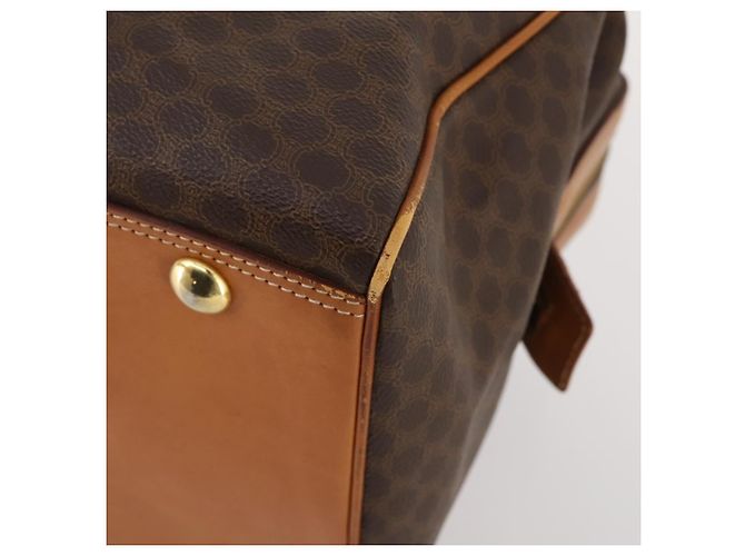 Céline Borsa Boston in tela Macadam CELINE in pelle PVC marrone e oro Auth mr2062 D'oro - vista 8