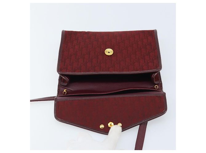 Borsa a Spalla in Tela Trotter Christian Dior Rossa Oro Auth BA11606 Rosso D'oro - vista 10