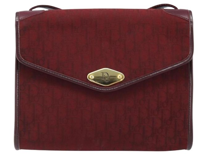 Borsa a Spalla in Tela Trotter Christian Dior Rossa Oro Auth BA11606 Rosso D'oro - vista 13