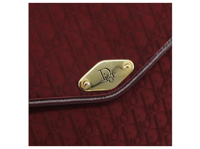 Borsa a Spalla in Tela Trotter Christian Dior Rossa Oro Auth BA11606 Rosso D'oro - vista 17