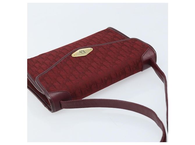 Borsa a Spalla in Tela Trotter Christian Dior Rossa Oro Auth BA11606 Rosso D'oro - vista 6