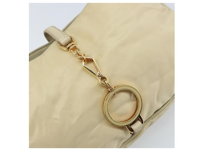 Borsa a Spalla PRADA Nylon Beige Oro Auth LNZ823 D'oro - vista 10