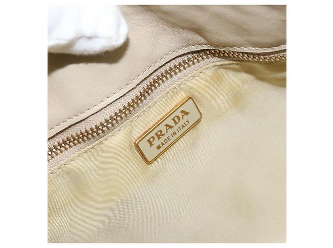 Borsa a Spalla PRADA Nylon Beige Oro Auth LNZ823 D'oro - vista 18