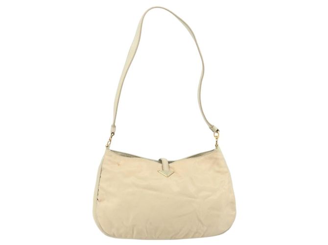 Borsa a Spalla PRADA Nylon Beige Oro Auth LNZ823 D'oro - vista 2