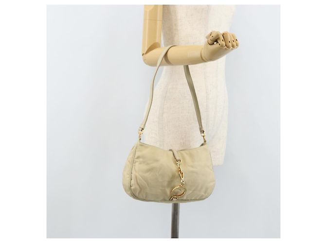 Borsa a Spalla PRADA Nylon Beige Oro Auth LNZ823 D'oro - vista 23