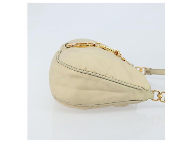 Borsa a Spalla PRADA Nylon Beige Oro Auth LNZ823 D'oro - vista 3