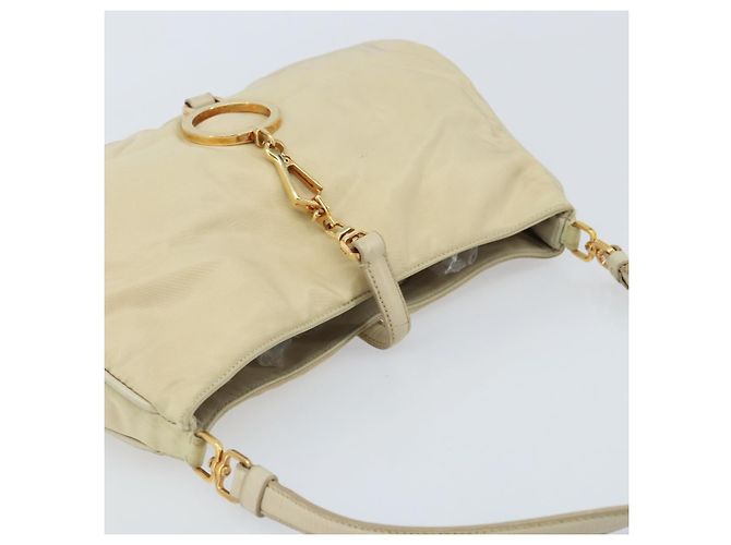 Borsa a Spalla PRADA Nylon Beige Oro Auth LNZ823 D'oro - vista 6