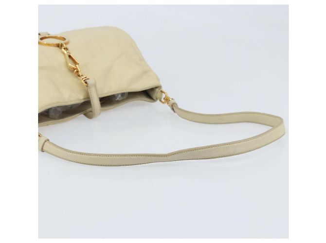 Borsa a Spalla PRADA Nylon Beige Oro Auth LNZ823 D'oro - vista 7